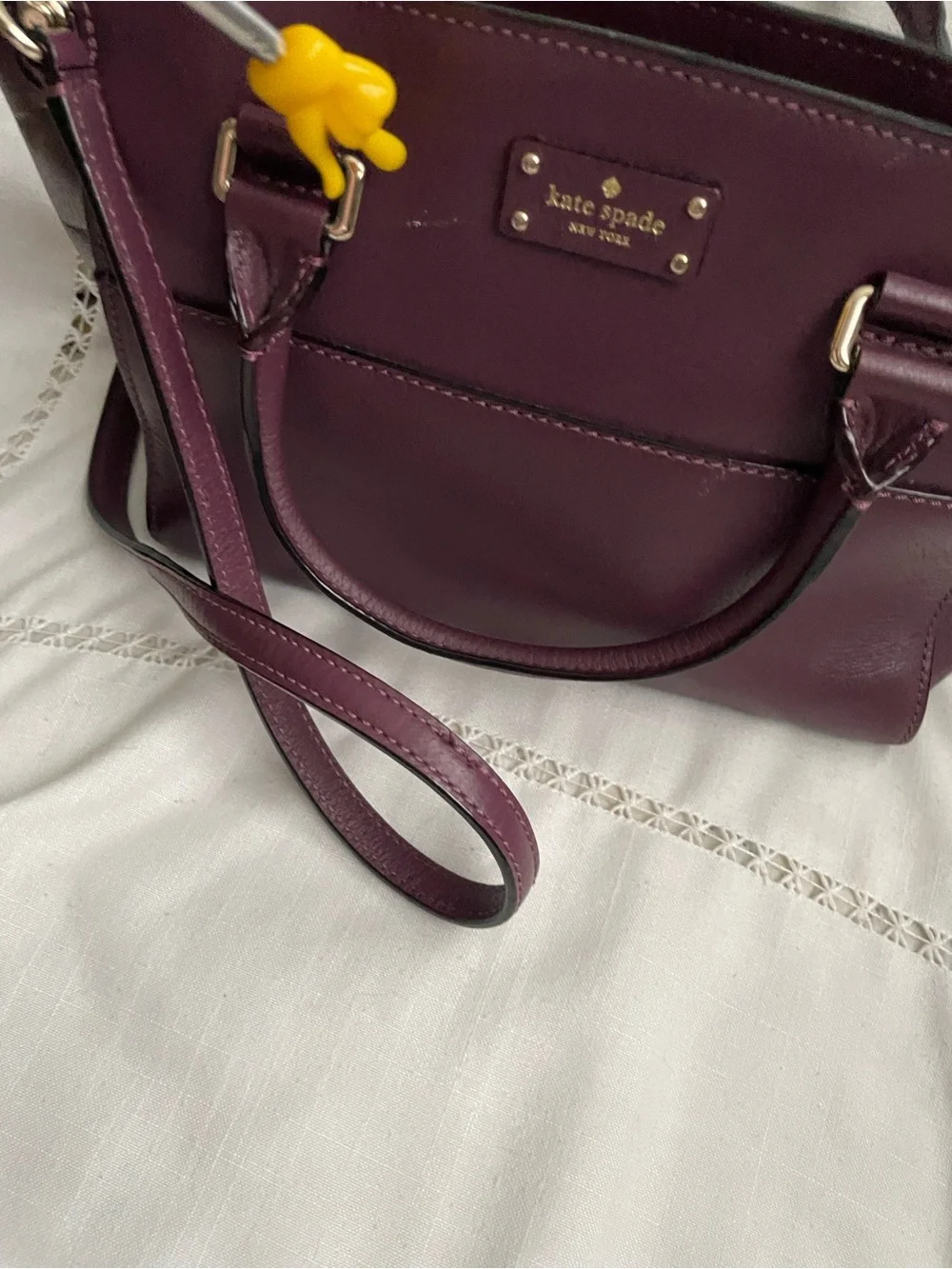 kate spade Plum Leather Satchel-Crossbody  Couple Minor Scratches Otherwise EUC
